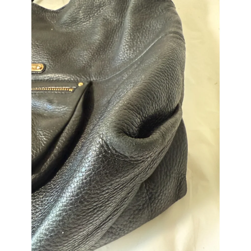 Michael Kors Fulton Black Leather Hobo Shoulder Bag